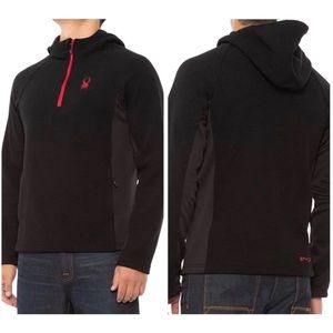 SPYDER 1/4 Zip Boundless Pullover Hoodie Sweater/Jacket Black SizeMedium